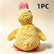 1pc Pet Squeaky Plush Duck Dog Chew Toy, Makes Squeaking Sound, Suitable For All Pets, Self-Entertainment Cat Toy Dog Toy Durable Bite Scratch Teeth Grinding Chewing Toy, Pet Supplies, Dog Toy, Happy Puppy, Dog's Favorite Gift. - Multicolor - View 13