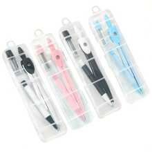 1 Set Geometric Compass, Transparent Plastic Drawing Tool Set, Suitable For School Exams And Art Projects, 1 Pair Compass, Compass, College Compass, Children's Compass, Math Compass, Drawing Compass, Stationery - Drawing Tools - View 1