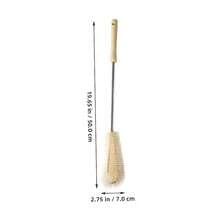 1pc Wooden Handle Nylon Bristle Long Handle Cup Brush, Suitable For Kitchen And Dining Area Cup Cleaning, Stainless Steel And Nylon Material, Suitable For Various Types Of Bottles, Teapots And Containers - Apricot - View 9