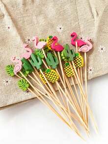 1/50/100/200pcs/Pack Cute Creative Multi-Purpose Pattern | 12cm/4.72inch Fruit And Cocktail Decoration Options, Suitable For Bar, Restaurant, Theme Party, Dessert, Cake And Fruit Platter Decoration - Multicolor - View 7