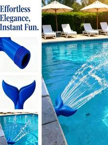 1pc Mermaid Tail Pool Fountain Nozzle, Whale Tail Pool Fountain, Threaded Pool Return Outlet, Direct Screw-On Installation, Uses Pool Circulation Water Pressure To Create Fan-Shaped Waterfall Water Curtain, Oxygenates Pool Water And Lowers Water Temperature, Creates Beautiful Water Landscape Decoration. Summer Essential. Dual Use For Outdoor Private Pool And Garden Water Landscape Decoration, Summer Pool Atmosphere Decoration Accessory. - Multiple Styles - View 2