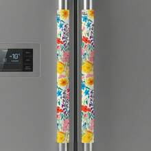 Cute Floral Print Door Handle Covers, Dust-Proof Design, Soft Fabric, Suitable For Refrigerator Handles, Oven And Other Kitchen Appliances. They Are Excellent Kitchen Decor, Fun Home Decor, And Essential Furniture Decor. - Multicolor - View 11