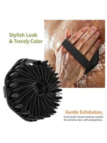 Soft Silicone Bath Brush, Portable Handheld Body Scrubber, Multi-Surface Silicone Bath Sponge For Body Cleansing And Gentle Exfoliation, Foaming Bath Scrubber, Washable And Reusable, Suitable For Back, Arms, Legs, Unisex Home Bathroom Bath Accessory - Multicolor - View 11