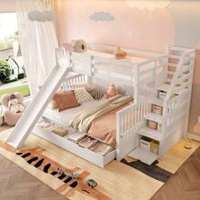 90 X 200 Over 140 X 200 Bunk Bed With Drawers, Storage, And Slide - 白色 - 查看 6