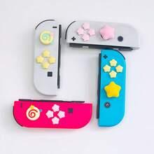 1 Set Cute Pink Star Candy Design Thumb Joystick Caps, Silicone Non-Slip Joystick Covers, Decorative Protective Covers, Compatible With Switch OLED Game Console Accessories - View 2