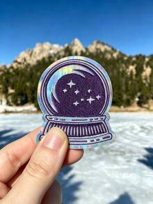1pc Magic Crystal Ball Patch Moon Stars Mystical Embroidered Iron On - Multicolor - View 2