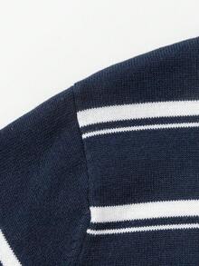Balabala Kids Knit Sweater Soft Pullover Top Matching Family Style Comfortable Autumn Winter Wear - Blue and White - View 6