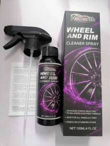 Homonth 120ML Professional Wheel & Rim Cleaner Spray, Advanced Purple Reactive Formula, PH-Balanced Wheel Cleaner, Dissolves Stubborn Dirt Brake Dust & Stains, Multi-Purpose Automotive Car Care Cleaning Spray, - Wheel & Rim Cleaner - View 2