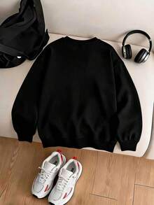 2pcs/Set Boys Big Teen Boy Crew Neck Sweatshirt And Elastic Waist Pants Set, Basketball Shooting Print Crew Neck Sweatshirt + Cuffed Sweatpants Set, Suitable For Autumn/Winter Daily Wear - Multicolor - View 6