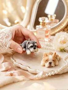 迷你雪納瑞幼犬造型矽膠模具，鬥牛犬手工蠟燭製作工具，柔軟易脫模石膏樹脂肥皂矽膠模，家居裝飾，派對禮物 - 狗狗模具 - 查看 4