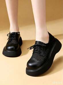 Thick Sole Loafers, New Arrival Shoes, Height Increasing For Petite, Casual Shoes - Black - View 3