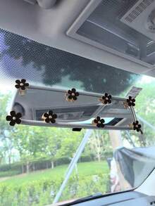 8pcs Car Interior Decor Metal Flower Rearview Mirror Console Accessories Small Flower Car Interior Rearview Mirror Center Console Panel Decoration Car Accessories Car Accessories Duck Car Rearview Mirror Hanging Accessories - A - View 9