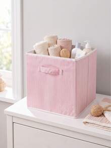 Grå randig lockorganisatör och förvaringslåda 30x30x30 - Rosa - Visa 11