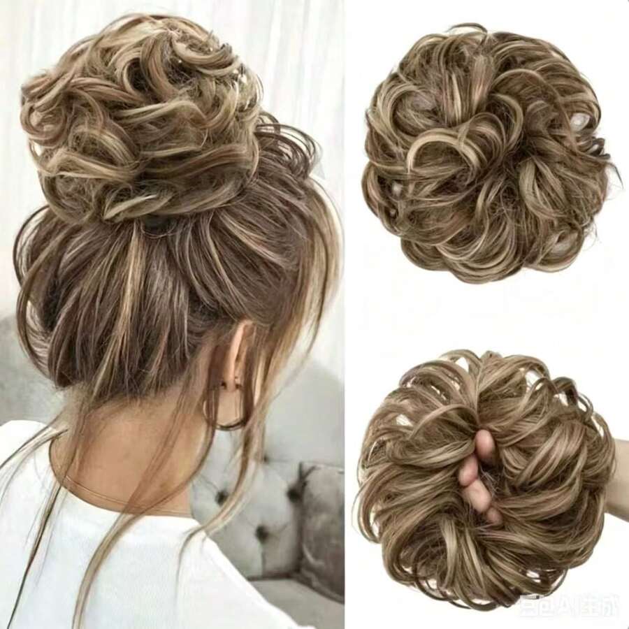 هذا رباط الشعر الأنيق مثالي للنساء، يسهل إنشاء كعكة دونات منفوشة وفوضوية، مريح للارتداء - متعدد الألوان - مشاهدة 1