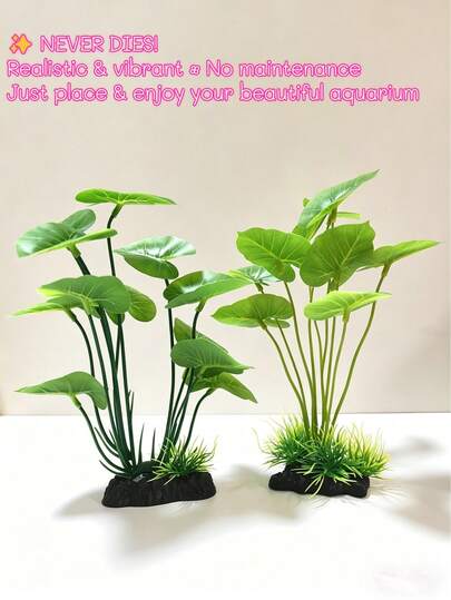 1pc Vivid Aquarium Decor, Artificial Aquarium Plants, ABS Plastic Fish Tank Decorations, Realistic Aquatic Plants Decor Suitable For Freshwater Fish Tank, Providing Natural Hiding And Resting Place For Fish And Shrimp