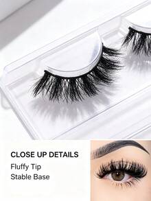 Ciglia finte a striscia in finta pelliccia di visone soffice, ciglia finte drammatiche e vaporose con effetto incrociato, ciglia glamour morbide e piene per il trucco da festa, ciglia finte riutilizzabili e facili da applicare - nero - Visualizzare 5