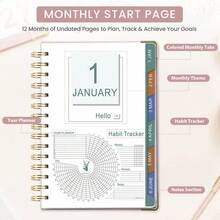 2027 English Calendar Book With 5 Stickers, 320-Page Thick Weekly Planner, PU Cover, Inner Pages Include Personal Information, 2027 Calendar, Monthly Plan, Weekly Plan, 365-Day Daily Plan, Suitable For Christmas, Thanksgiving, Birthday Small Gifts - One Size Fits All - View 8