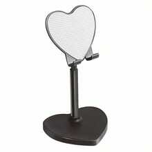 2026 New Model: Heart-Shaped Metal Desktop Stand ABS | Aluminum Alloy Portable Phone Tablet Holder | 360° Rotatable Adjustable Angle | Suitable For Desk, Bedside Table Or Car | Fashionable Cute Practical, Slouchy Person Essential, Hands-Free Easy Use | Popular Desktop Decor, Make Daily Life More Convenient And Interesting - Black - View 14