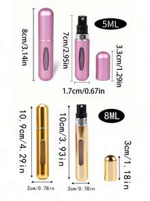 1個 8ml 可重複填充香水噴霧瓶，底部填充設計，便攜旅行香水噴霧瓶，可重複使用噴霧容器，適合海灘，中性，香水瓶，旅行瓶 - 彩色 - 查看 6