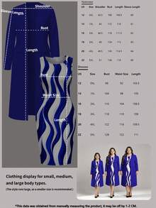 Spring/Autumn Plus Size Women's 2 Pieces Set Dress, Spring Outfit For Women's Office And Formal Occasions Elegant - Blue - View 9