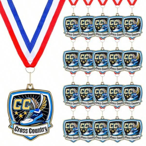 10/20/30/40 Piezas Medallas de Premio al por Mayor Medallas Deportivas con Cintas para el Cuello de 2.4 Pulgadas Trofeo de Premio Ganador Regalo para Fiestas Temáticas Deportivas Torneos Partidos