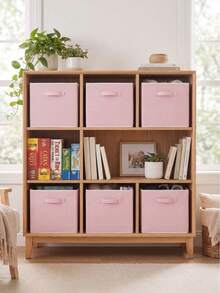 Grå randig lockorganisatör och förvaringslåda 30x30x30 - Rosa - Visa 5