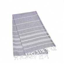 Simi Peshtemal, Turkish Peshtemal, 90x180 Cm Beach Peshtemal, Turkish Peshtemal, Fouta Towels - Purple - View 3