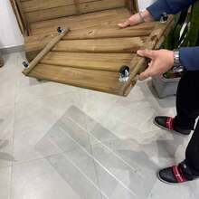 SUPORTE GRANDE PARA VASOS COM RODÍZIOS – 70 x 40 CM ou para botijão, Deck Madeira autoclave Anti Cupim, pode ficar 100% externo - TAMANHO GRANDE - Visão 5