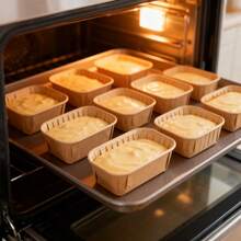 100/50/5Pcs Non-Stick Rectangular Mini Muffin Liners, Disposable Paper Baking Cups With Grooved Stackable Design, Leakproof Even Heating Cake Wrappers For Cupcakes Bread Dessert Pastry Baking Kitchen Supplies Camping Halloween Christmas - Multicolor - View 3
