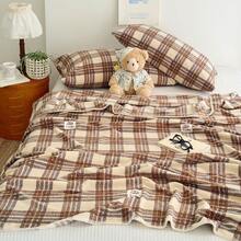 1 buah Selimut Lembut Katun Fleece Motif Kartun, Dapat Dipakai, Selendang, Selimut Tidur Siang Tanpa Sarung Bantal, Cocok untuk Kantor, Ruang Tamu, Kamar Tidur, Selimut Serbaguna - Coklat - View 9