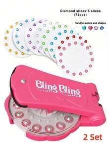 Shiny Hair Styling Set, Includes Rhinestones, Charm Series Hair Accessories, Designed For Girls, Comes With Styling Tools And 75 Rhinestones-Attach, Click, Shine! Hair, Fashion, Everything Is Possible! - Multicolor - View 21