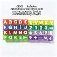 Kids Magnetic Letters & Numbers - Transparent Magnetic Cubes With Letters and Corners - View 9
