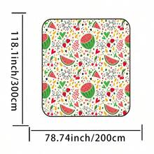 Watermelon Pink Pattern Printed Thick Picnic Mat, Outdoor Waterproof Moisture-Proof Portable Foldable Camping Ground Pad - Watermelon Pink - View 4