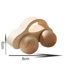 1 Set Beech Wood Baby Hand-Grip Small Car, Hand-Grip Toy, Baby Grasping And Pushing Training Toy, Baby Hand-Eye Coordination And Grasping Ability Cultivation Toy, Children's Gift - Apricot - View 5