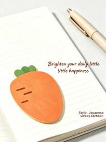 2pcs Cute Carrot Sticky Notes Stickers, Creative Cartoon Alien Handbag Notebook Label Stickers, Student Memo Classification Index Stickers, Highly Attractive Memo Paper, Ideal Choice For Reminders And Study Notes - one-size - View 4