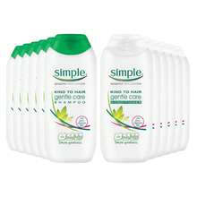 Simple Kind To Hair Gentle Care 12 Piece Bundle - 6 Shampoos & 6 Conditioners (200ml Each) - Shampoo+Conditioner - View 1
