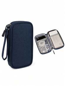 1pc Portable Digital Cable Organizer Bag, Multi-Layer Partitioned Charger & Data Cable Storage Pouch, Thick Shock-Absorbing Fabric Effectively Protects Power Bank, Earphones, Hard Drive And Other Electronic Devices, Scientific Partition Design Say Goodbye To Cable Tangling, Suitable For Commuting, Travel And College Dorm Storage, Back To School And Business Travel Essential, Keep Digital Accessories Organized And Ready For Use,Back To School - Multicolor - View 16