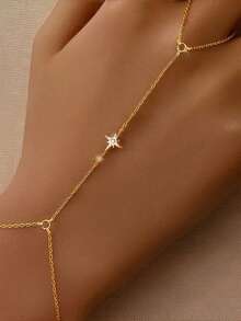 1 buah Gelang Cincin Jari Bintang Delapan Bertabur Berlian Imitasi Perak Sterling S925, Desain Gaya Dingin Mewah Minimalis, Perhiasan Tangan Satu Potong Niche Kelas Atas Eropa dan Amerika, Cocok untuk Kasual Sehari-hari, Liburan, Pantai, Suasana Dingin yang Santai, Hadiah Aksesori Pribadi yang Indah dan Serbaguna - Bintang - View 9