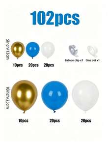 102pcs Blue, White And Gold Graduation Balloon Decoration Set, Suitable For Graduation Celebration, Graduation Ceremony Decoration, Graduation Memorial Event, Graduation Theme Party And Graduation Photo Backdrop - Graduation Season Blue, White and Gold Balloon Decoration Set - View 9