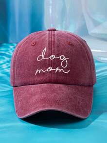 MAKEFGE 1件女款 DOG MOM 刺繡圖案個性化黑色多色防曬可調尺寸戶外休閒時尚水洗做舊棒球帽，適合日常穿著 - B型 - 查看 18