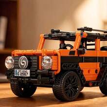 1套橘色越野車積木，高科技SUV模型套件，DIY汽車積木組，適合桌面展示、居家辦公室裝飾，青少年與14歲以上成人的生日、新年、情人節禮物 - 彩色 - 查看 4