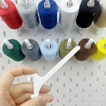 12入 1/4英吋洞板捲線鉤 45度斜角捲線架，適用刺繡縫紉、拼布手工，可用於線軸、膠帶、紙捲的洞板收納整理配件 - A - 查看 1