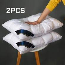 2-Pack Breathable, Ultra-Thin And Soft Pillows In Vacuum-Sealed, Compressed Packaging With Thin To Medium Softness And Removable, Washable Pillowcases. - Weiß-2 Stück - 查看 3