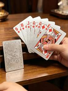 2pcs/Set Gold/Silver Playing Cards - Thickened Hard Structure - Suitable For All Ages, Double-Sided Non-Slip Texture Design, Applicable For Various Occasions - New Year, Beer Festival, April Fool's Day Playing Cards - Multicolor - View 2