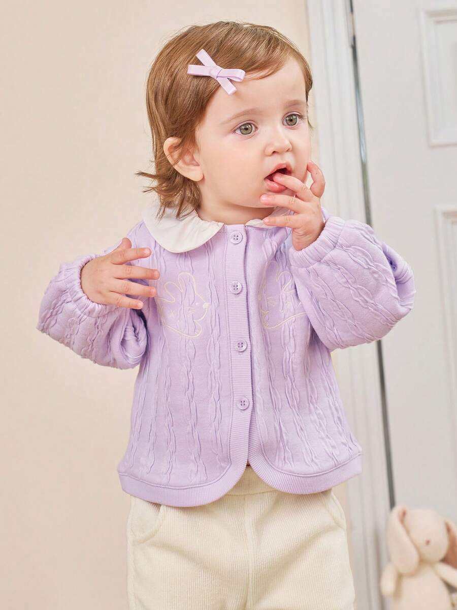 Balabala Girls Casual Jacket Sweet Style Lightweight Outerwear Soft Coat For Autumn Daily Wear - Pink Purple - View 1
