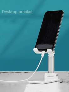 1pc Universal Desktop Phone Stand, Supports Tablet And Phone, Adjustable Portable Phone Holder - Black - View 7