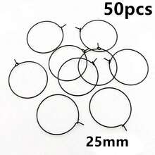 50pcs 20-40mm Beading Hoops Earrings Big Circle Ear Hoops Earrings Wires For DIY Jewelry Making Accessories Supplies - Circle Hoops - View 32