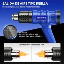 Pistola de Calor Tiangong 2000W Con Temperatura Regulable y 8 Accesorios - Tipo de Enchufe A USA (110-127V) - Ver 4