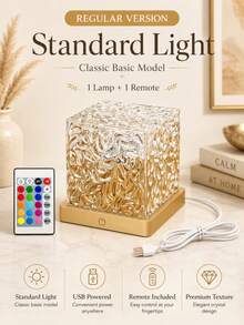 Modern Geometric Mood Lamp, Aurora Or Ripple Light With Touch Switch,16-Colors,Plug In USB. - Multicolor - View 15
