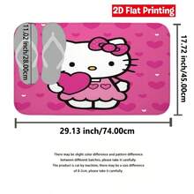 Sanrio Hello Kitty Heart Pattern Shower Curtain Set, 4 Pieces, Includes Bathroom Decor And Matching Hooks For Daily Use (2 Shower Curtains, 1 Toilet Lid Cover, 1 Shower Curtain) - 4-piece Shower Curtain Set - View 10